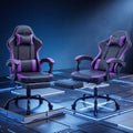 Reclining Gaming Chair With Footrest For Adults