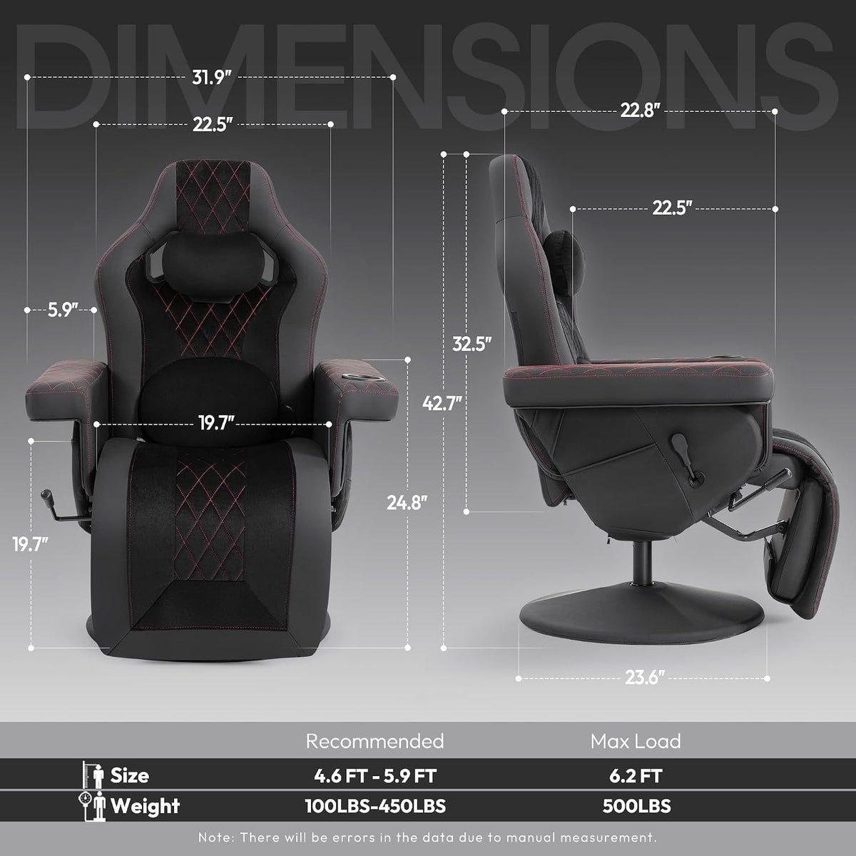 Massage Gaming Recliner Chair With Footrest