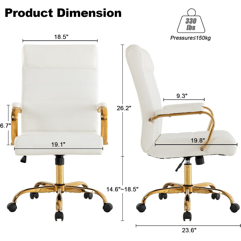 Modern Leather Swivel High‑Back Office Chair