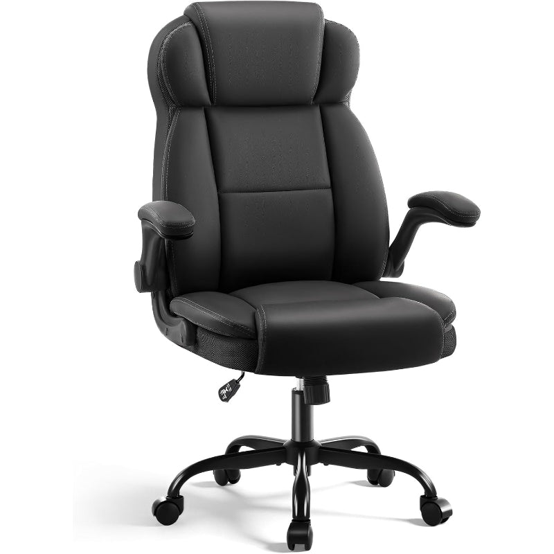 Ergonomic PU Leather High‑Back Swivel Office Chair