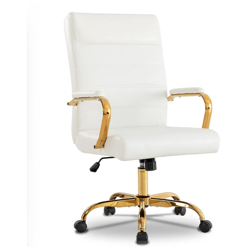 Modern Leather Swivel High‑Back Office Chair