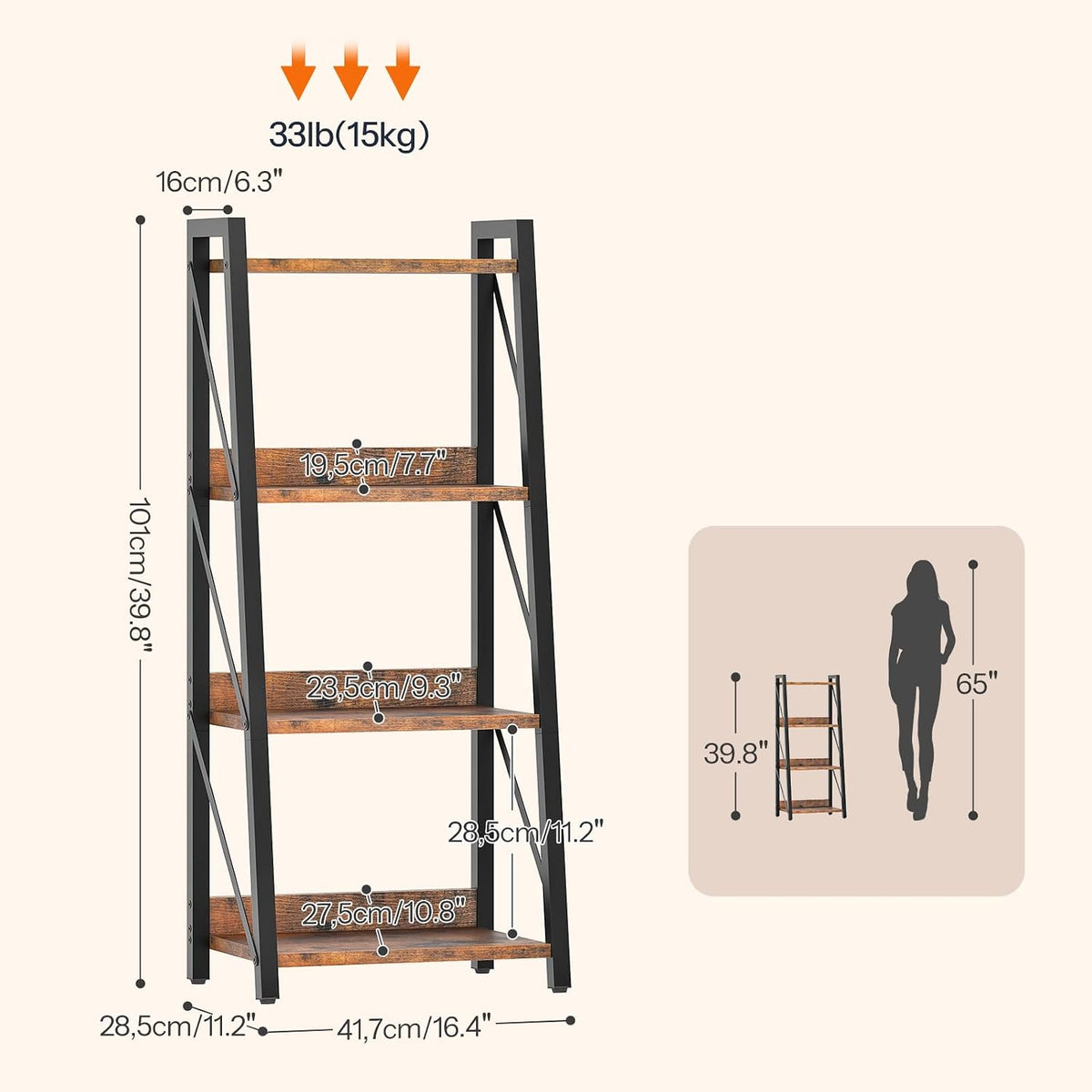 4‑Tier Freestanding Corner Ladder Storage Shelf