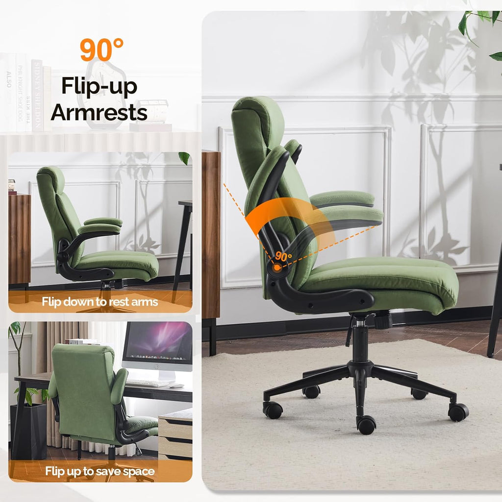 Ergonomic Swivel High‑Back PU Office Chair