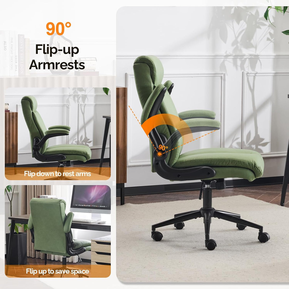 Ergonomic Swivel High‑Back PU Office Chair
