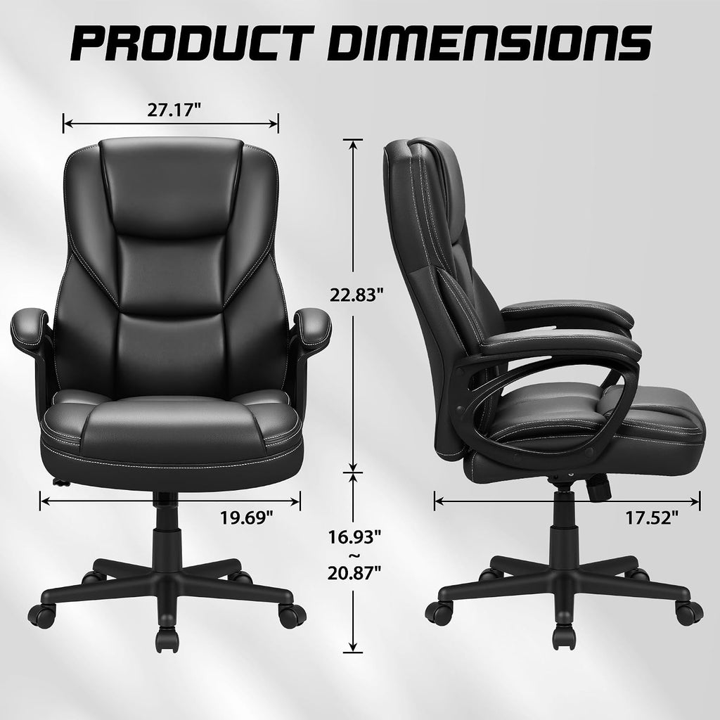 Ergonomic Reclining PU Leather High‑Back Office Chair