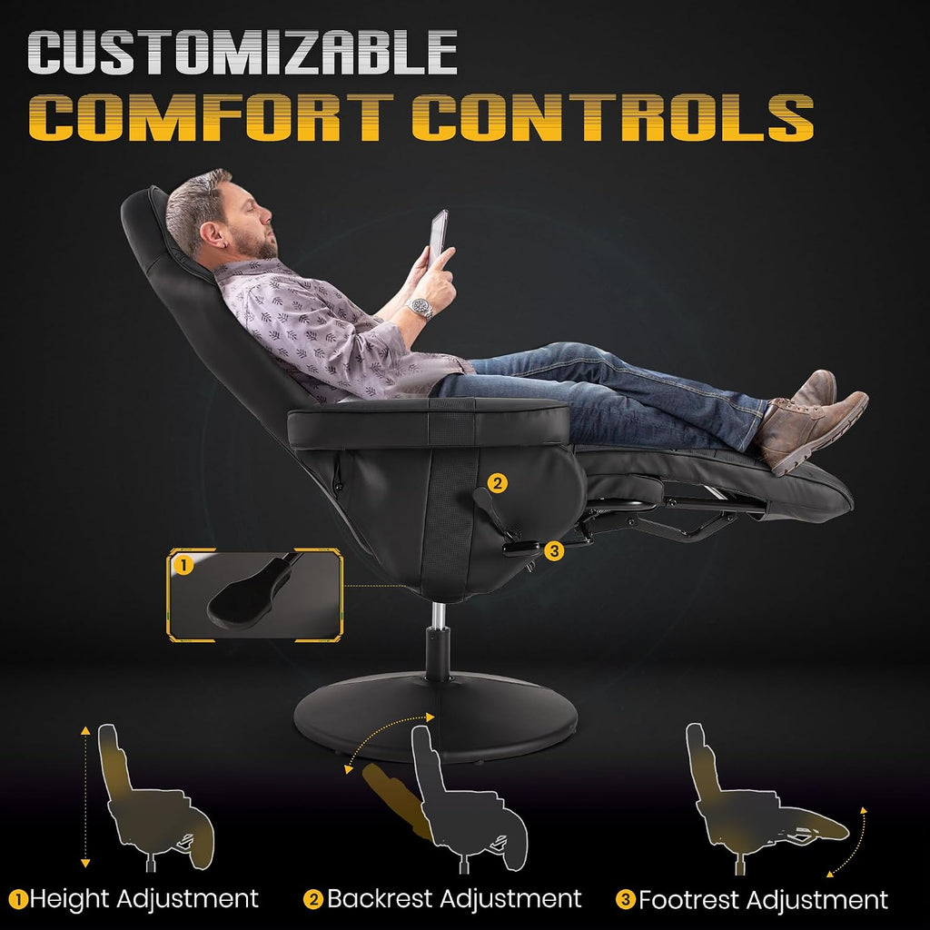 Ergonomic Massage Gaming Chair With Footrest