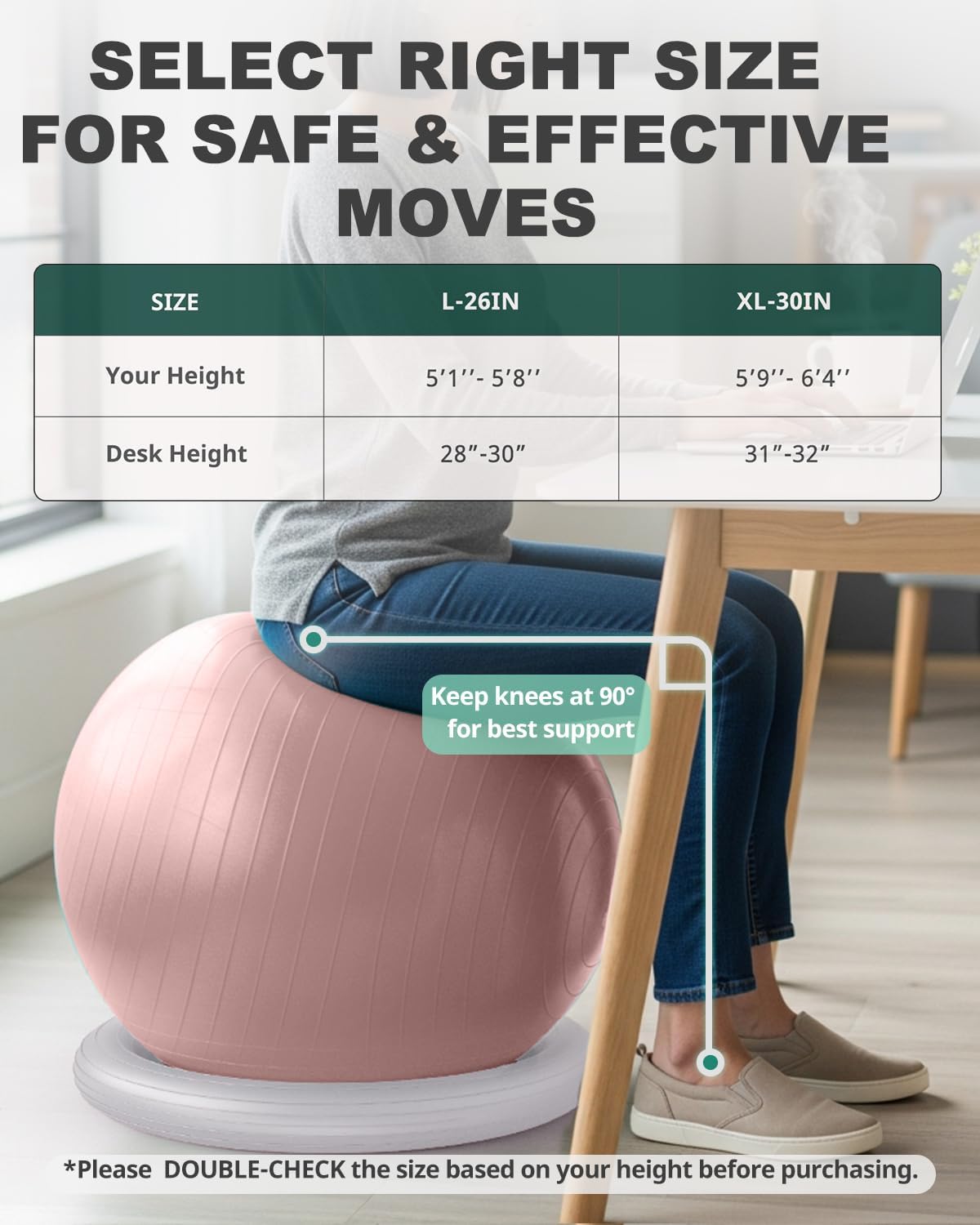 Stability Yoga Ball Office Chair With Base