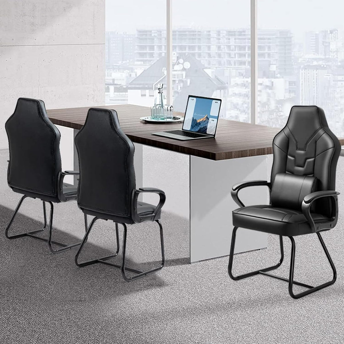 High‑Back Leather Reception Guest Office Chair