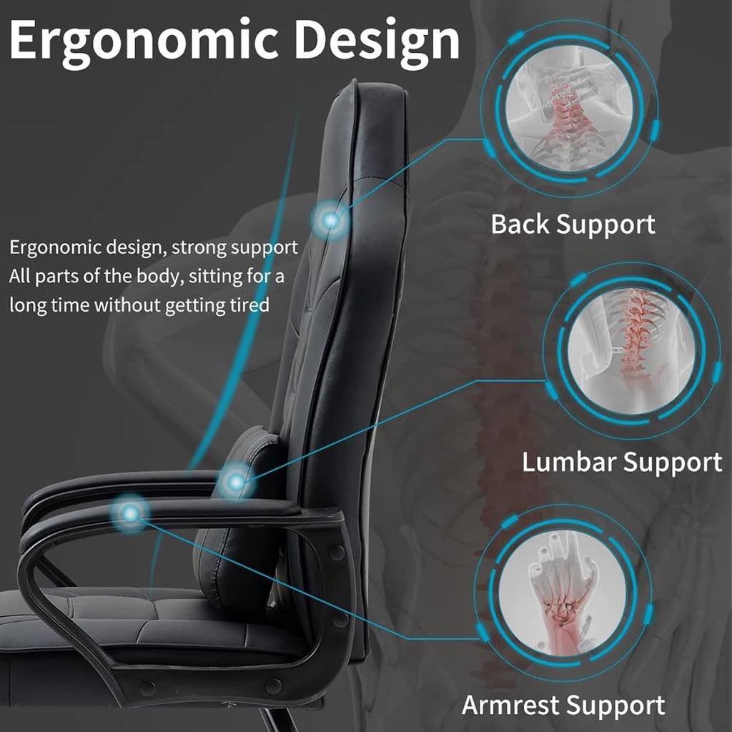 High‑Back Leather Reception Guest Office Chair