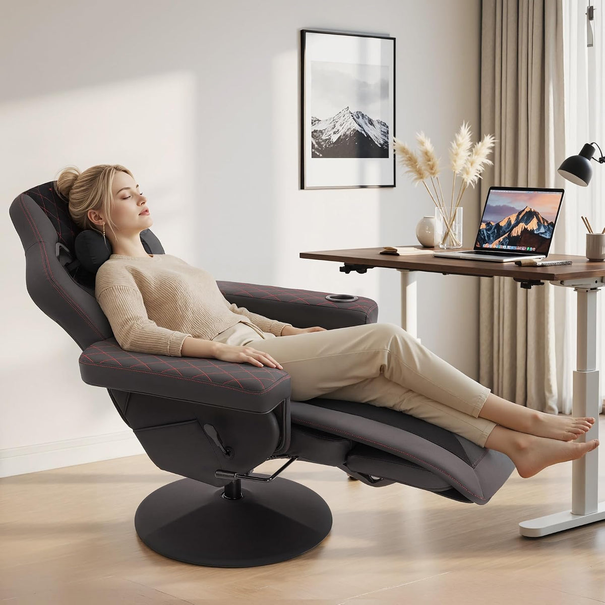Massage Gaming Recliner Chair With Footrest
