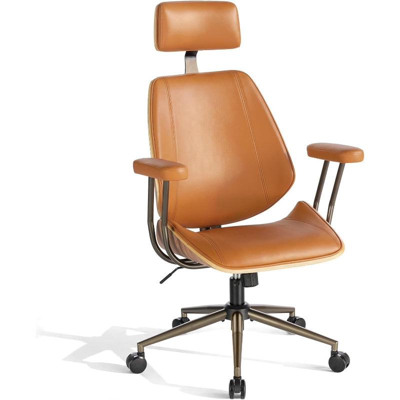 Ergonomic High‑Back Office Chair With Headrest Arms