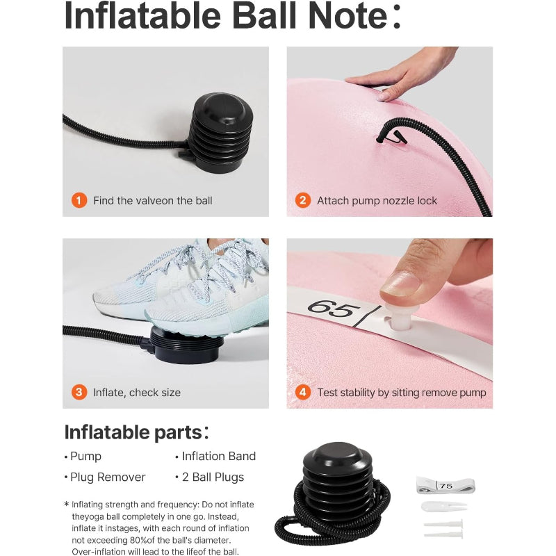 Stability Yoga Ball Office Chair With Base Pump