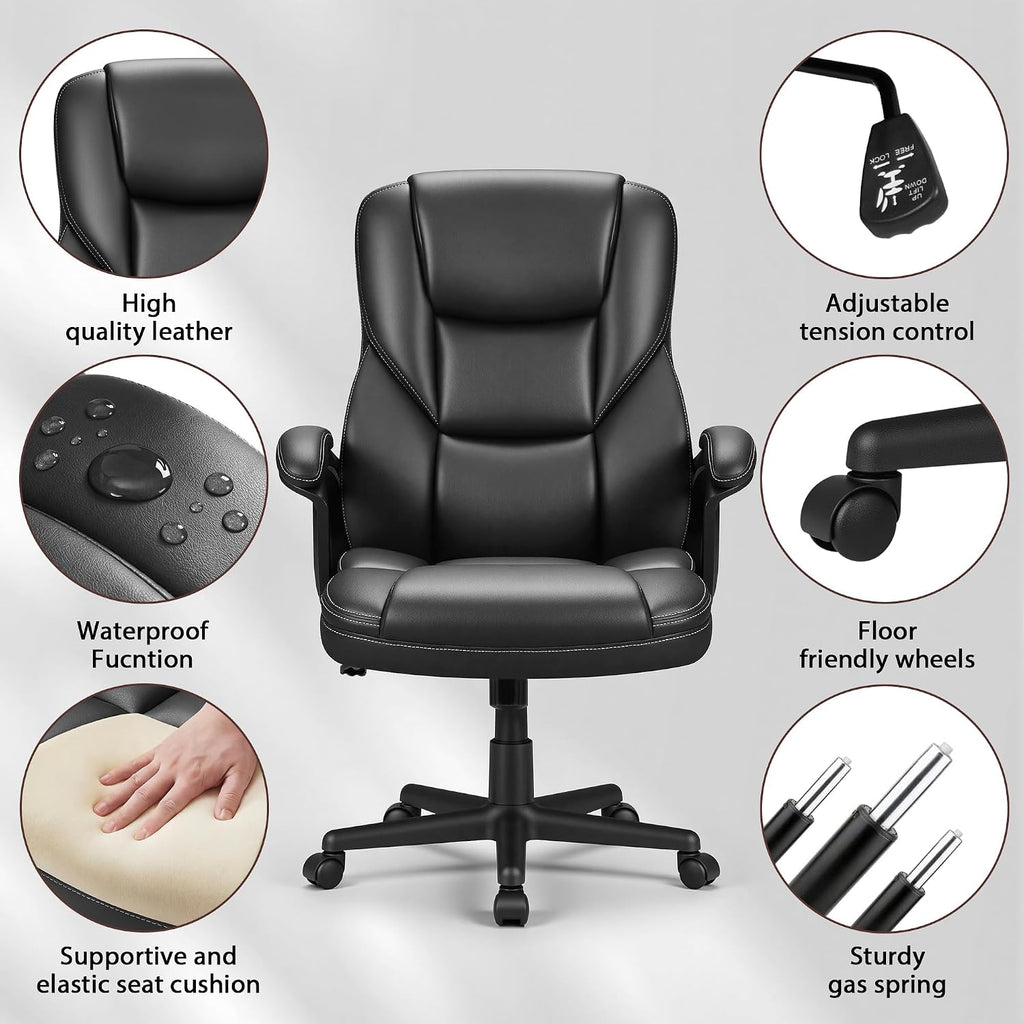 Ergonomic Reclining PU Leather High‑Back Office Chair