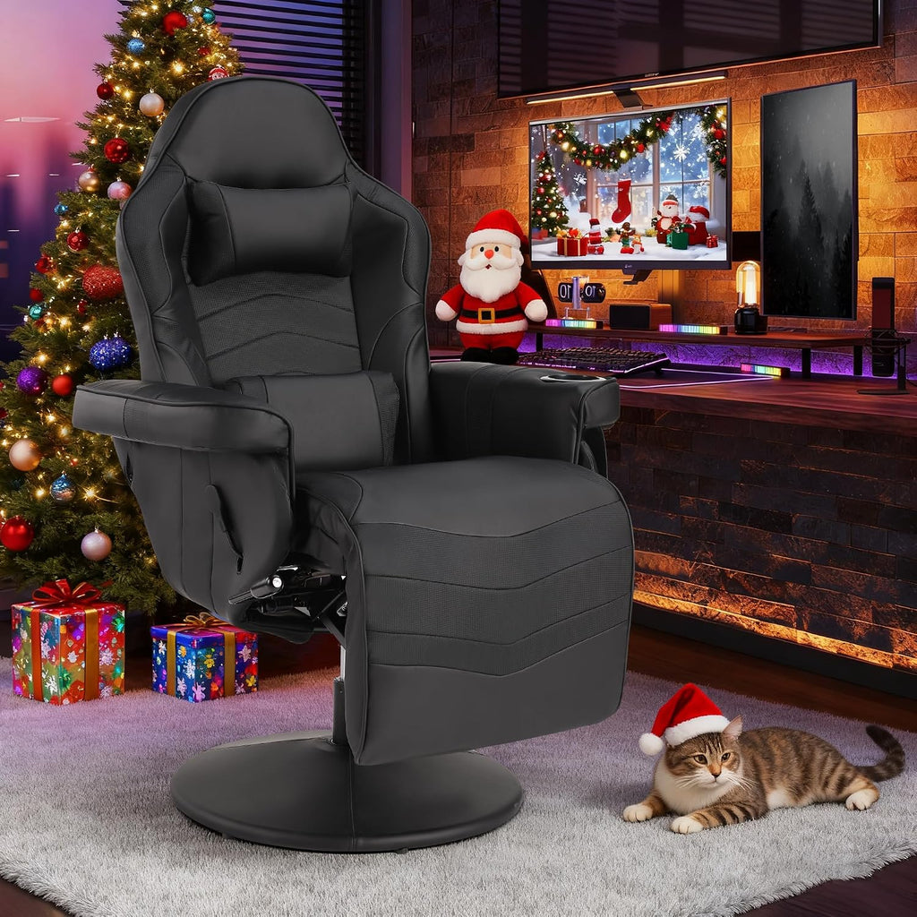 Ergonomic Massage Gaming Chair With Footrest