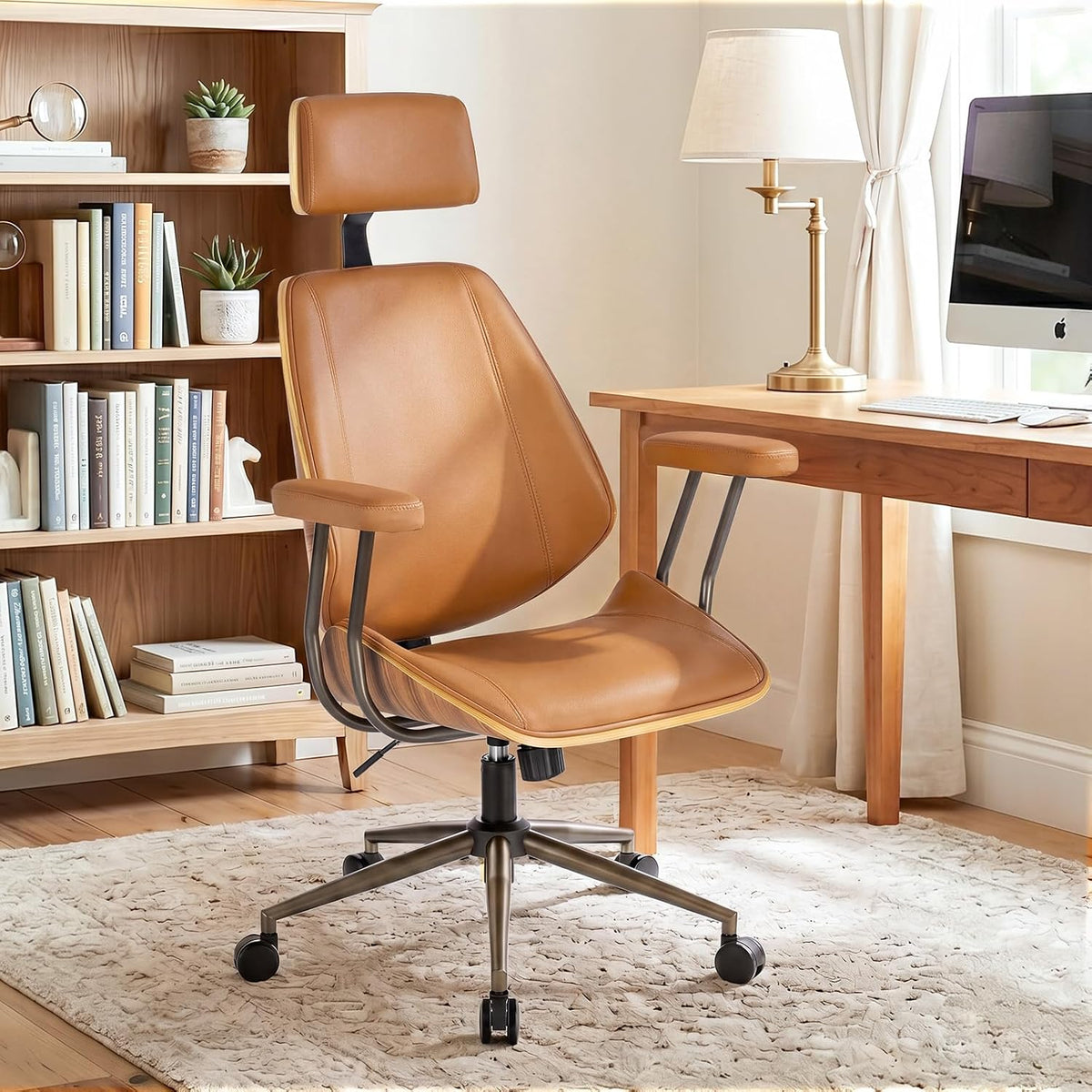 Ergonomic High‑Back Office Chair With Headrest Arms