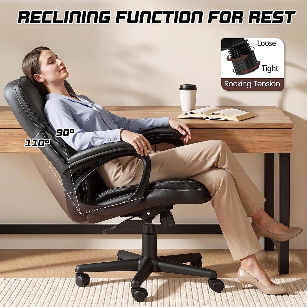 Ergonomic Reclining PU Leather High‑Back Office Chair