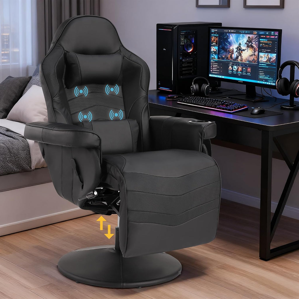 Massage High‑Back Swivel Reclining Gaming Chair