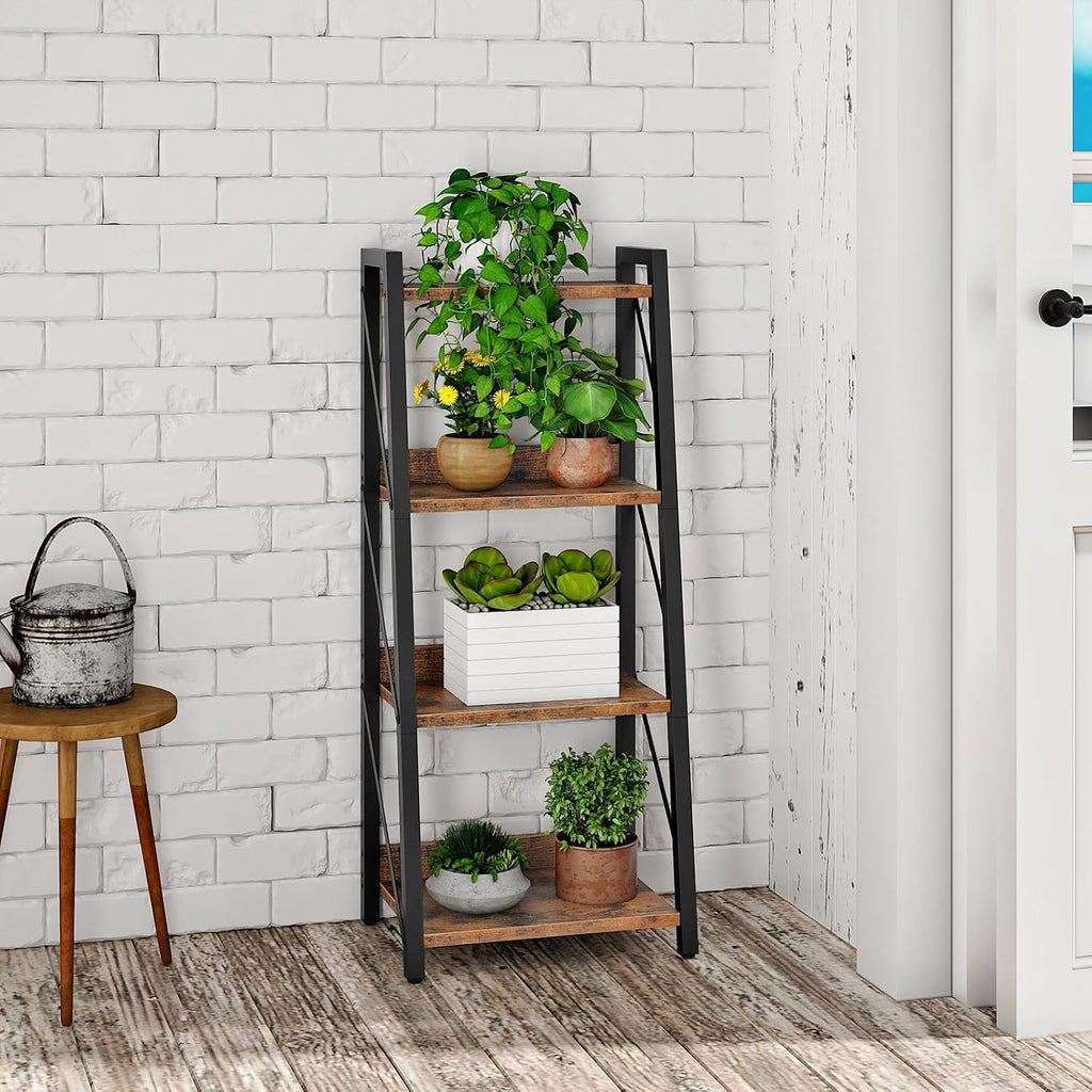 4‑Tier Freestanding Corner Ladder Storage Shelf