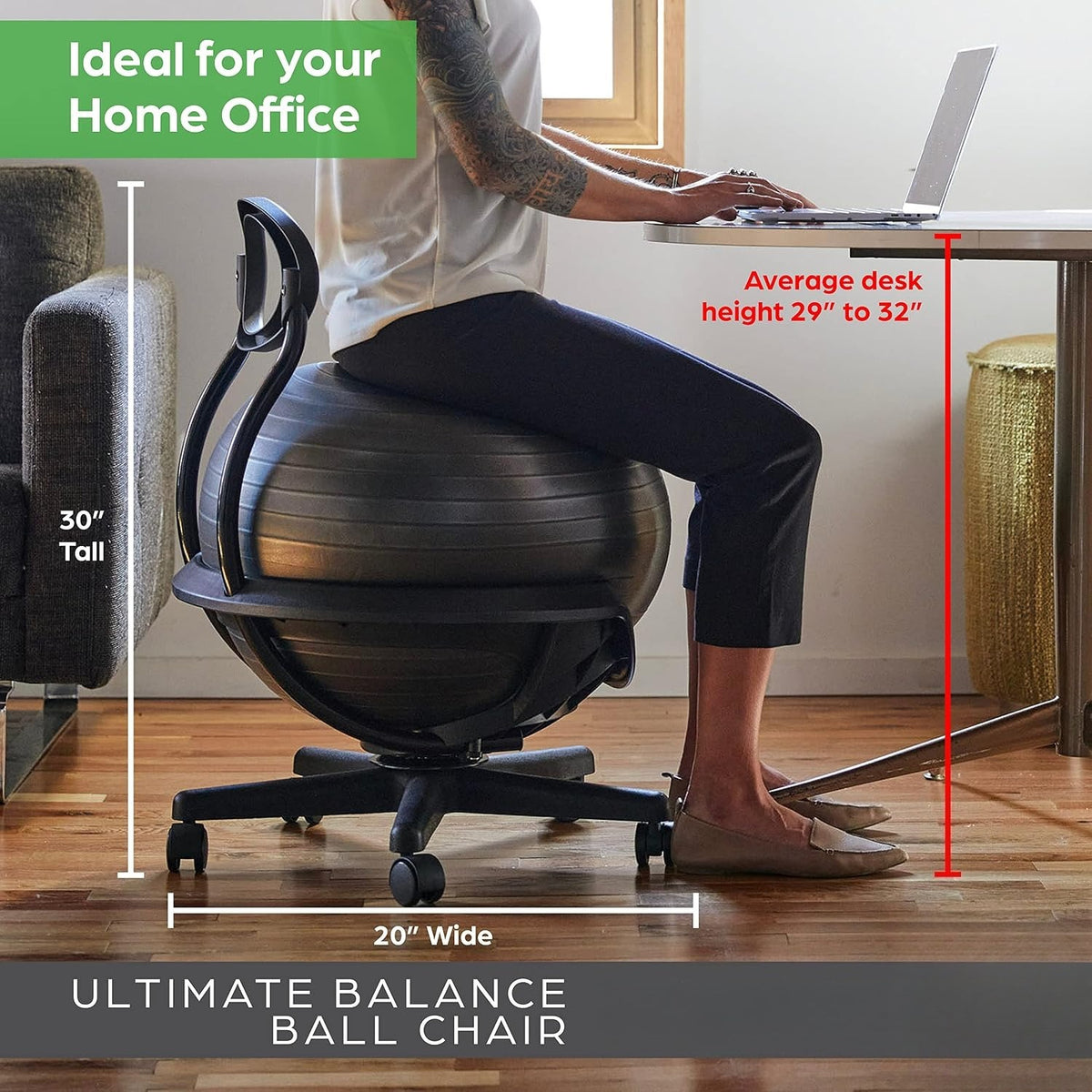 Swivel Base Ultimate Balance Ball Office Chair
