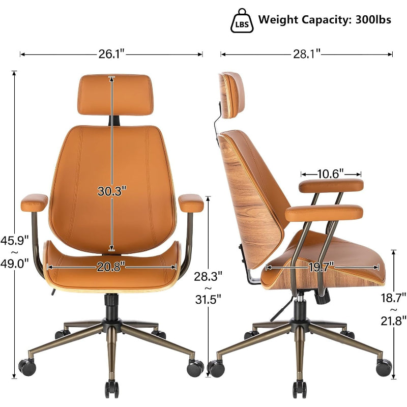 Ergonomic High‑Back Office Chair With Headrest Arms