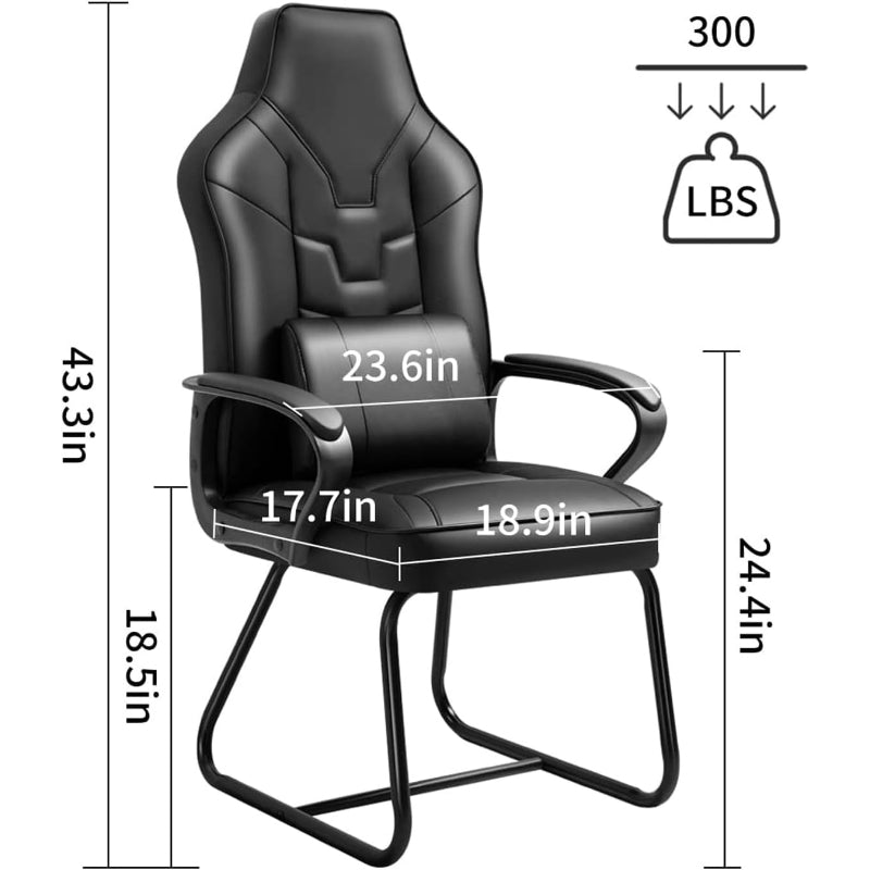 High‑Back Leather Reception Guest Office Chair