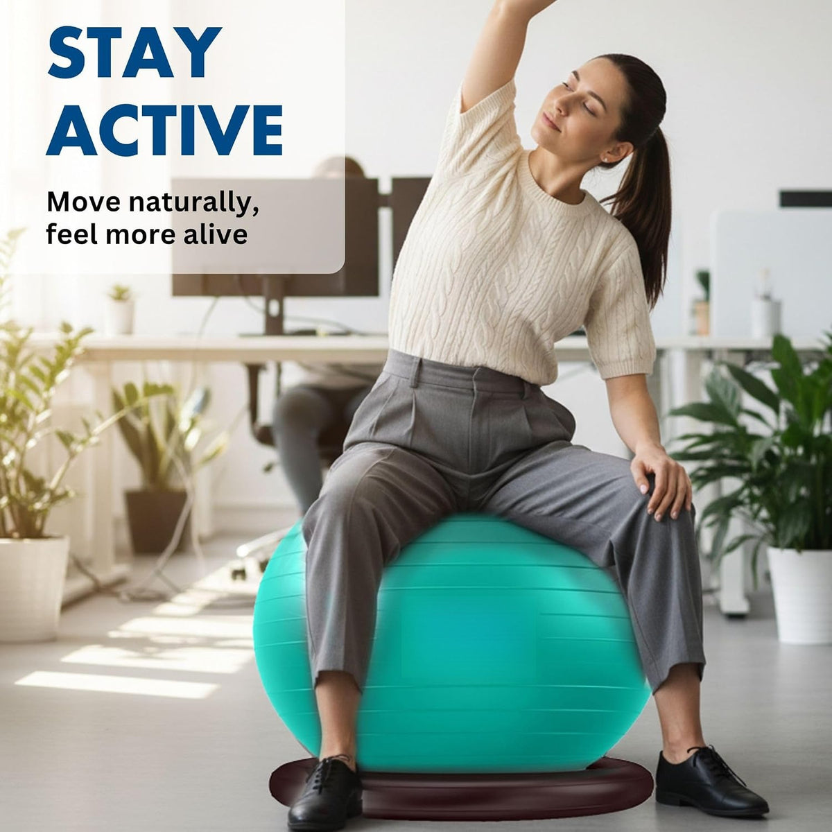Stability Yoga Ball Office Chair With Base