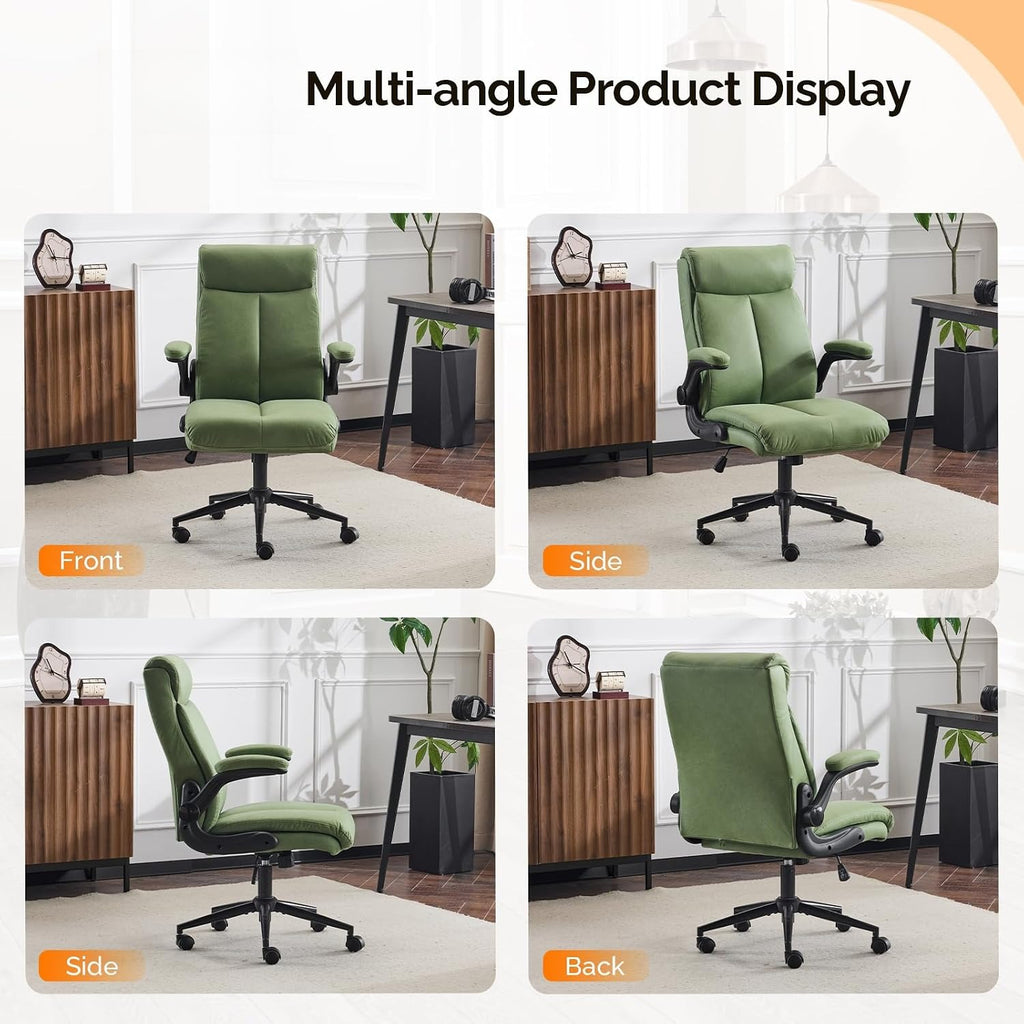 Ergonomic Swivel High‑Back PU Office Chair